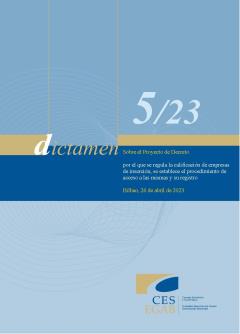 Dictamen 5/23 de 26 de abril sobre el Proyecto de Decreto  por el que se regula la calificación de empresas de inserción, se establece el procedimiento de acceso a las mismas y su registro